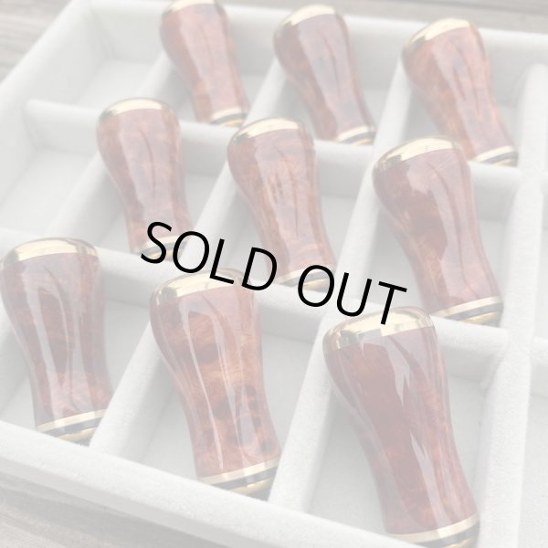 Photo9: [FHF/fishing house freedom] Wood Handle Knob Round Shape "Karin" (Padouk) Burl Monochrome (1 piece) F-15 (9)