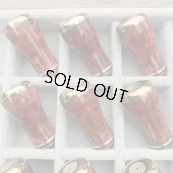 Photo8: [FHF/fishing house freedom] Wood Handle Knob Round Shape "Karin" (Padouk) Burl Monochrome (1 piece) F-15 (8)