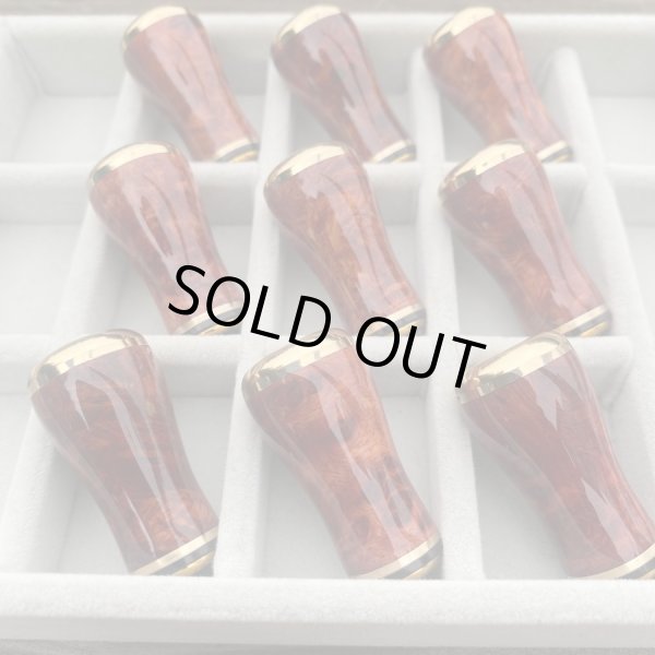 Photo6: [FHF/fishing house freedom] Wood Handle Knob Round Shape "Karin" (Padouk) Burl Monochrome (1 piece) F-15 (6)