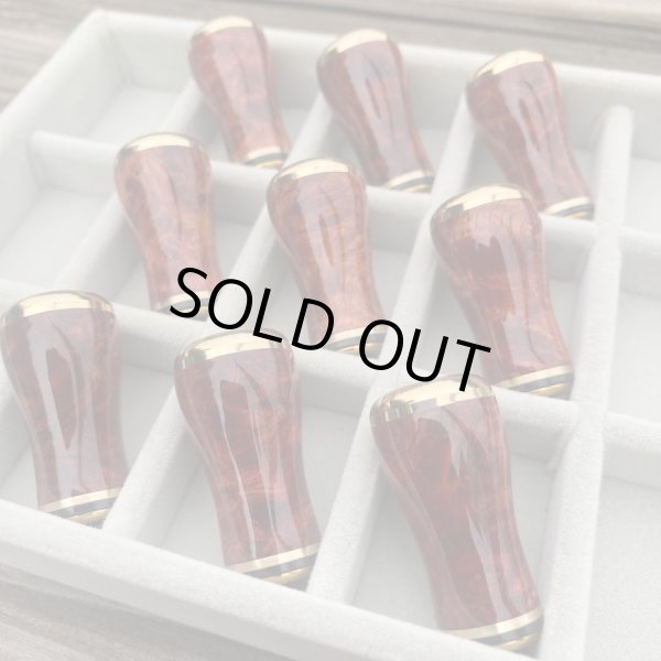 Photo5: [FHF/fishing house freedom] Wood Handle Knob Round Shape "Karin" (Padouk) Burl Monochrome (1 piece) F-15 (5)