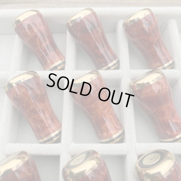 Photo4: [FHF/fishing house freedom] Wood Handle Knob Round Shape "Karin" (Padouk) Burl Monochrome (1 piece) F-15 (4)