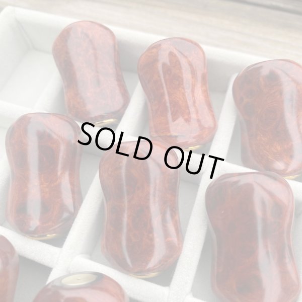 Photo9: [FHF/fishing house freedom] Wood Handle Knob Oval Shape S Rank Premium "Karin" (Padouk) Monochrome Burl (1 piece) F-18 (9)