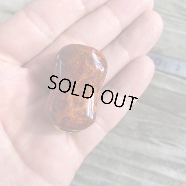 Photo12: [FHF/fishing house freedom] Wood Handle Knob Oval Shape S Rank Premium "Karin" (Padouk) Monochrome Burl (1 piece) F-18 (12)