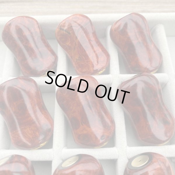 Photo3: [FHF/fishing house freedom] Wood Handle Knob Oval Shape S Rank Premium "Karin" (Padouk) Monochrome Burl (1 piece) F-18 (3)