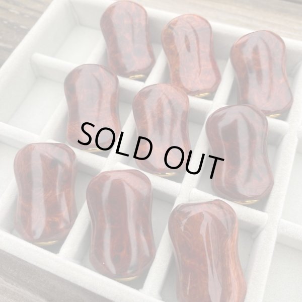 Photo5: [FHF/fishing house freedom] Wood Handle Knob Oval Shape S Rank Premium "Karin" (Padouk) Monochrome Burl (1 piece) F-18 (5)