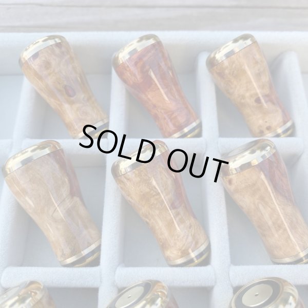 Photo6: [FHF/fishing house freedom] Wood Handle Knob Round Shape Premium "Karin" (Padouk) Red and White Burl (1 piece) F-01 (6)