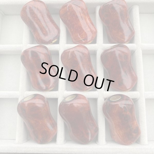 Photo8: [FHF/fishing house freedom] Wood Handle Knob Oval Shape S Rank Premium "Karin" (Padouk) Monochrome Burl (1 piece) F-18 (8)