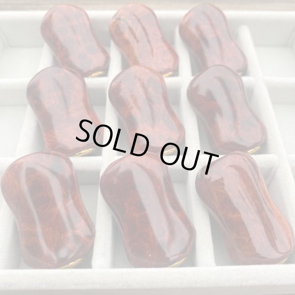 Photo2: [FHF/fishing house freedom] Wood Handle Knob Oval Shape S Rank Premium "Karin" (Padouk) Monochrome Burl (1 piece) F-18 (2)