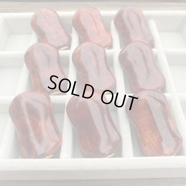 Photo6: [FHF/fishing house freedom] Wood Handle Knob Oval Shape S Rank Premium "Karin" (Padouk) Monochrome Burl (1 piece) F-18 (6)