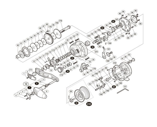 Photo1: [SHIMANO] Genuine Spare Parts for 17 OCEA JIGGER 1001HG Product code: 036667 **Back-order (Shipping in 3-4 weeks after receiving order) (1)