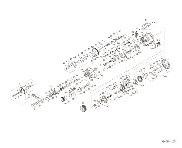 Photo1: [SHIMANO] Genuine Spare Parts for 25 OCEA CONQUEST CT 201HG LEFT Product code: 047717 **Back-order (Shipping in 3-4 weeks after receiving order) (1)