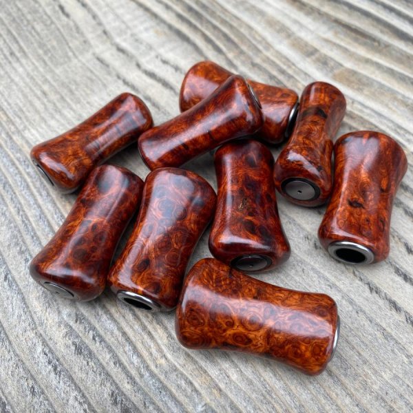 Photo10: [FHF/fishing house freedom] Wood Handle Knob Paddle Type 2 Premium Padouk Burl (“Karin Burl”) (1 piece) F-26 (10)