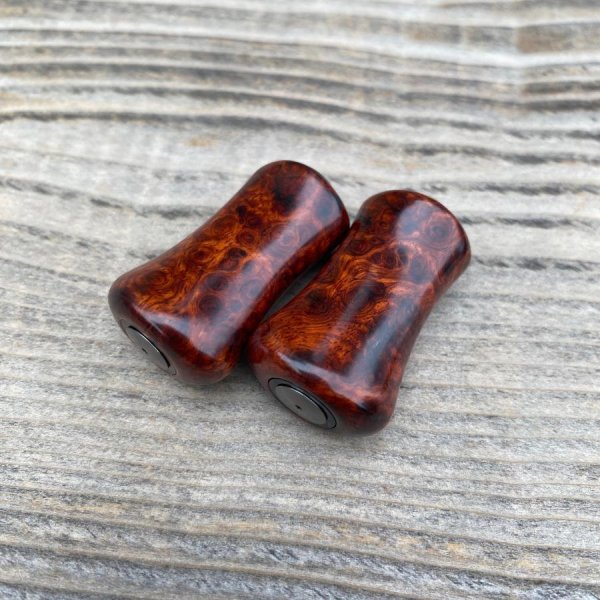 Photo3: [FHF/fishing house freedom] Wood Handle Knob Paddle Type 2 Premium Padouk Burl (“Karin Burl”) (1 piece) F-26 (3)