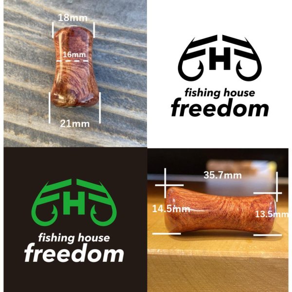 Photo4: [FHF/fishing house freedom] Wood Handle Knob Paddle Type 2 Maple (1 piece) F-24 (4)