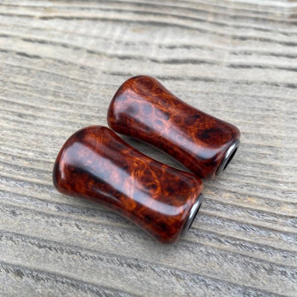 Photo12: [FHF/fishing house freedom] Wood Handle Knob Paddle Type 2 Premium Padouk Burl (“Karin Burl”) (1 piece) F-26 (12)