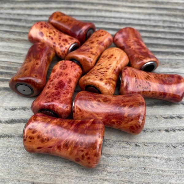 Photo6: [FHF/fishing house freedom] Wood Handle Knob Paddle Type 2 Purpleheart Burl (1 piece) F-27 (6)