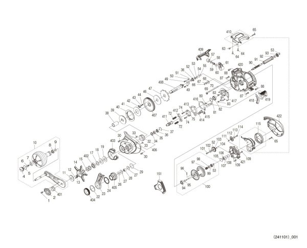 Photo1: [SHIMANO] Genuine Spare Parts for 25 Barchetta F CUSTOM 151 LEFT Product code: 048325 **Back-order (Shipping in 3-4 weeks after receiving order) (1)