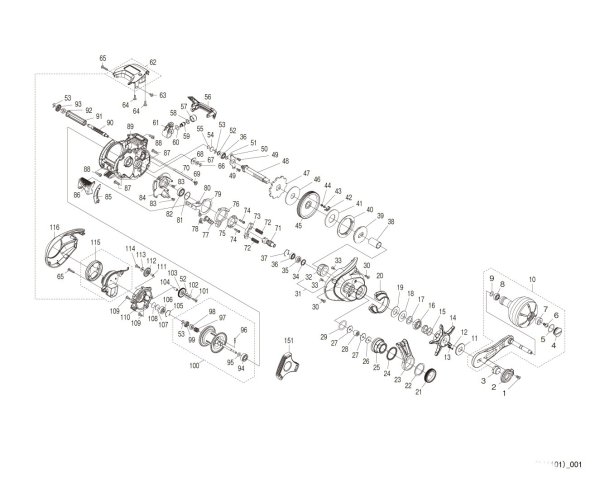 Photo1: [SHIMANO] Genuine Spare Parts for 25 Barchetta F CUSTOM 150 RIGHT Product code: 048318 **Back-order (Shipping in 3-4 weeks after receiving order) (1)