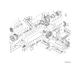 SHIMANO] 25 COMPLEX XR Genuine Parts List - Schematic