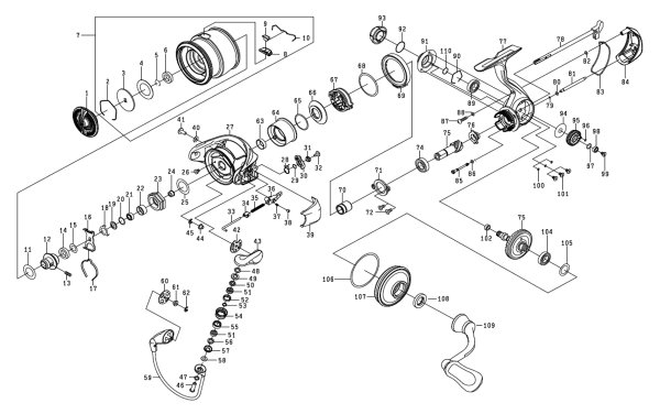 Photo1: [DAIWA] Genuine Spare Parts for 24 LUVIAS SF2000SS-P Product code: 00061236 **Back-order (Shipping in 3-4 weeks after receiving order) (1)