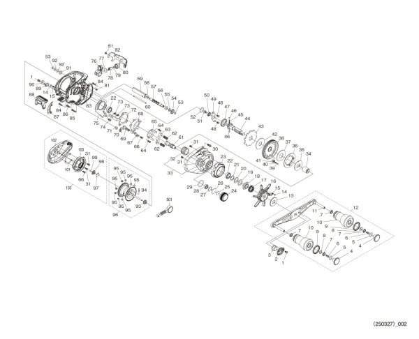 Photo1: [SHIMANO] Genuine Spare Parts for 25 Stile 100XG Product code: 048486 **Back-order (Shipping in 3-4 weeks after receiving order) (1)