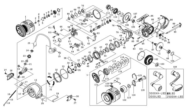 Photo1: [DAIWA] Genuine Spare Parts for 24 IMPULT 3000XH-LBD Product code: 00066018 **Back-order (Shipping in 3-4 weeks after receiving order) (1)