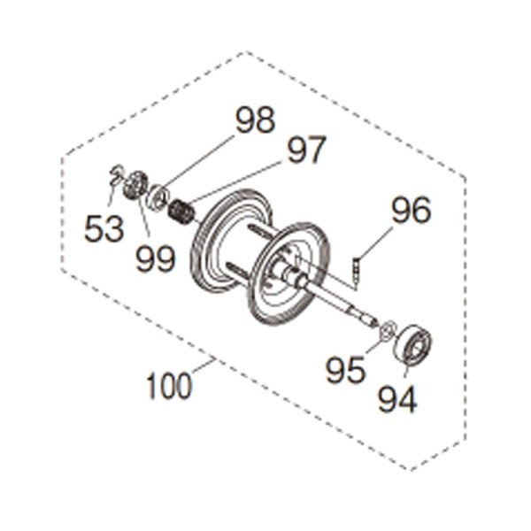 Photo1: [SHIMANO] 25 GRAPPLER CT Spare Spool (150XG, 151XG) Product code: 048837 / No.100 / S Part No. 149N4 / SPOOL ASSEMBLY **Back-order (Shipping in 3-4 weeks after receiving order) (1)
