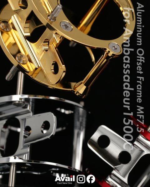 Photo3: [Avail] ABU Aluminum Offset frame [MF7.5] for Ambassadeur 1500C/1501C (Machine-Cut Foot) (3)