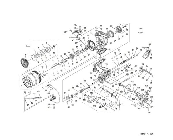 Photo1: [SHIMANO] Genuine Spare Parts for 25 EXSENCE 4000MXG Product Code: 048226 **Back-order (Shipping in 3-4 weeks after receiving order) (1)