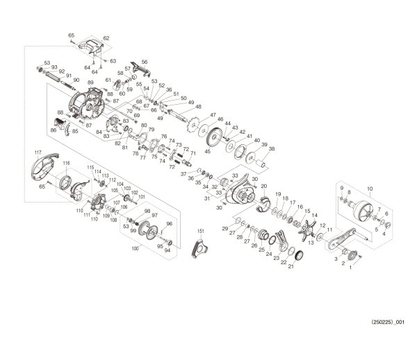 Photo1: [SHIMANO] Genuine Spare Parts for 25 GRAPPLER CT 150XG Product code: 048837 **Back-order (Shipping in 3-4 weeks after receiving order) (1)