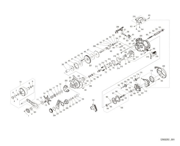 Photo1: [SHIMANO] Genuine Spare Parts for 25 GRAPPLER CT 151XG Product code: 048844 **Back-order (Shipping in 3-4 weeks after receiving order) (1)
