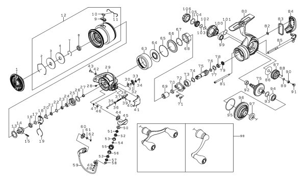 Photo1: [DAIWA] Genuine Spare Parts for 25 EMERALDAS AIR LT2500S-DH Product code: 00061321 **Back-order (Shipping in 3-4 weeks after receiving order) (1)