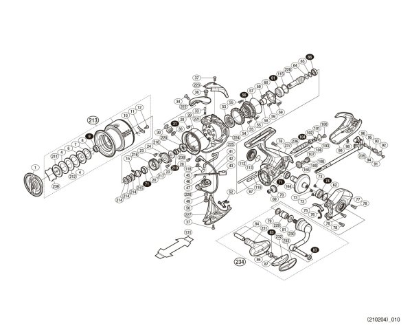 Photo1: [SHIMANO] Genuine Spare Parts for 18-19 STELLA 3000MHG Product Code: 038074 **Back-order (Shipping in 3-4 weeks after receiving order) (1)