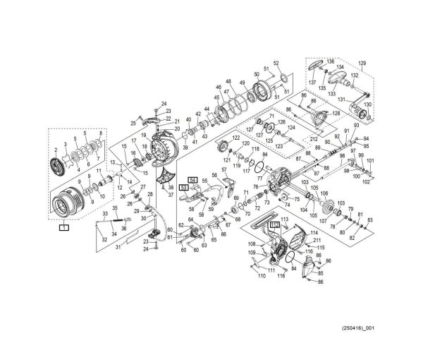 Photo1: [SHIMANO] Genuine Spare Parts for 25 BB-X HYPER FORCE TYPE2 C3000DXXG S R Product Code: 049049 **Back-order (Shipping in 3-4 weeks after receiving order) (1)
