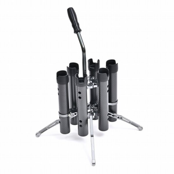 Photo1: ★2025 Model★ [DLIVE] Rod Stand FORCE “Force” Matte Carbon 6-Holder Complete Pack (1)