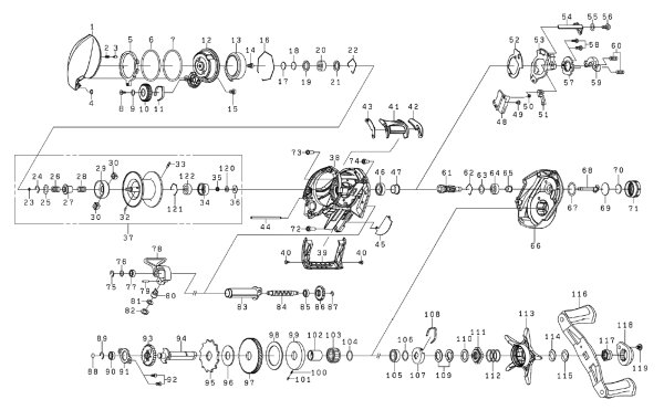 Photo1: [DAIWA] Genuine Spare Parts for 25 HRF TW PE SPECIAL 100XH Product code: 00631606 **Back-order (Shipping in 3-4 weeks after receiving order) (1)
