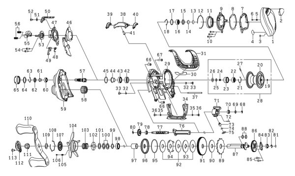 Photo1: [DAIWA] Genuine Spare Parts for 25 IM Z TW 100XHL-C Product code: 00630289 **Back-order (Shipping in 3-4 weeks after receiving order) (1)