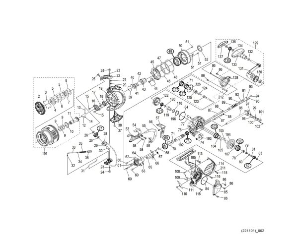 Photo1: [SHIMANO] Genuine Spare Parts for 22 BB-X HYPER FORCE C3000D TYPE-G S RIGHT Product Code: 044891 **Back-order (Shipping in 3-4 weeks after receiving order) (1)