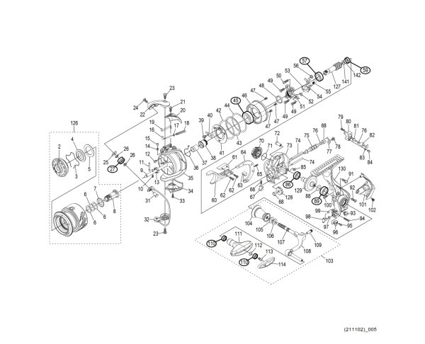Photo1: [SHIMANO] Genuine Spare Parts for 20 BB-X HYPER FORCE C2000DXXG Product Code: 042804 **Back-order (Shipping in 3-4 weeks after receiving order) (1)