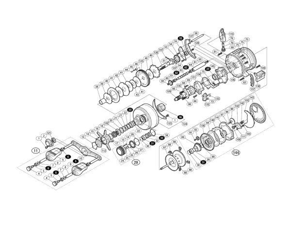 Photo1: [SHIMANO] Genuine Spare Parts for 14-15 CALCUTTA CONQUEST 201 HG Product code: 034403 **Back-order (Shipping in 3-4 weeks after receiving order) (1)