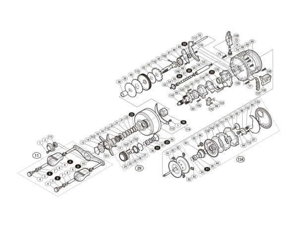 Photo1: [SHIMANO] Genuine Spare Parts for 14-15 CALCUTTA CONQUEST 201 Product code:032058 **Back-order (Shipping in 3-4 weeks after receiving order) (1)