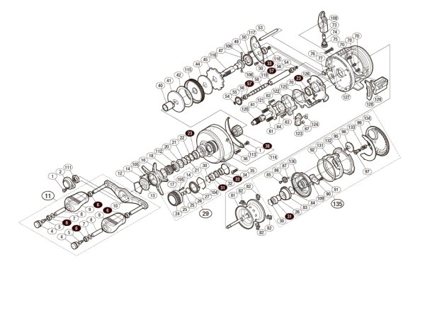 Photo1: [SHIMANO] Genuine Spare Parts for 14-15 CALCUTTA CONQUEST 101 Product code: 032034 **Back-order (Shipping in 3-4 weeks after receiving order) (1)