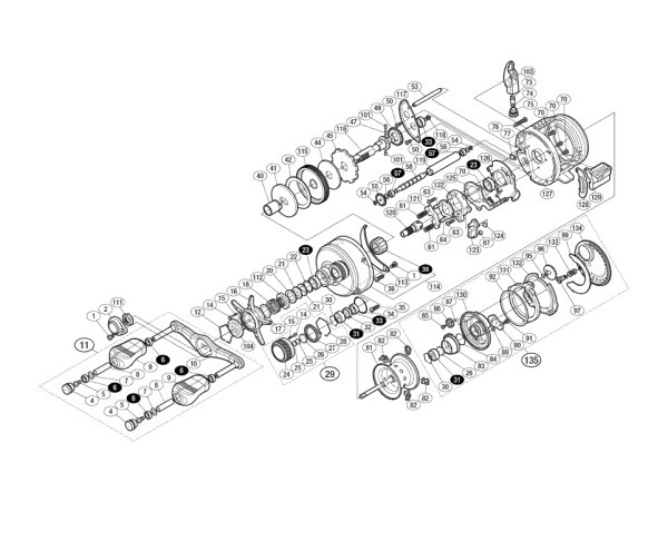 Photo1: [SHIMANO] Genuine Spare Parts for 14-15 CALCUTTA CONQUEST 101 HG Product code: 034380 **Back-order (Shipping in 3-4 weeks after receiving order) (1)