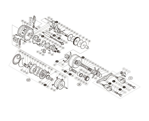 Photo1: [SHIMANO] Genuine Spare Parts for 14-15 CALCUTTA CONQUEST 200 Product code: 032041 **Back-order (Shipping in 3-4 weeks after receiving order) (1)