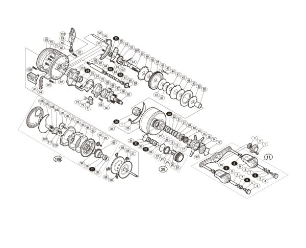 Photo1: [SHIMANO] Genuine Spare Parts for 14-15 CALCUTTA CONQUEST 200 HG Product code: 034397 **Back-order (Shipping in 3-4 weeks after receiving order) (1)