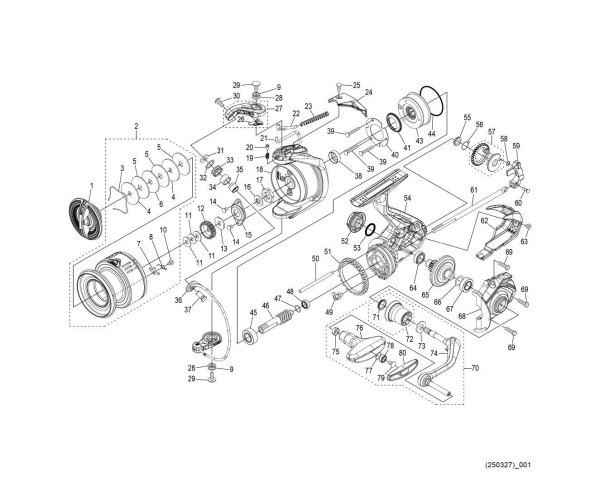 Photo1: [SHIMANO] Genuine Spare Parts for 26 NASCI C3000HG Product Code: 048141 **Back-order (Shipping in 3-4 weeks after receiving order) (1)