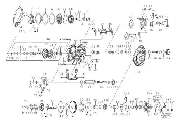 Photo1: [DAIWA] Genuine Spare Parts for 26 GEKKABIJIN BF TW PE SPECIAL 8.5R Product code: 00631608 **Back-order (Shipping in 3-4 weeks after receiving order) (1)