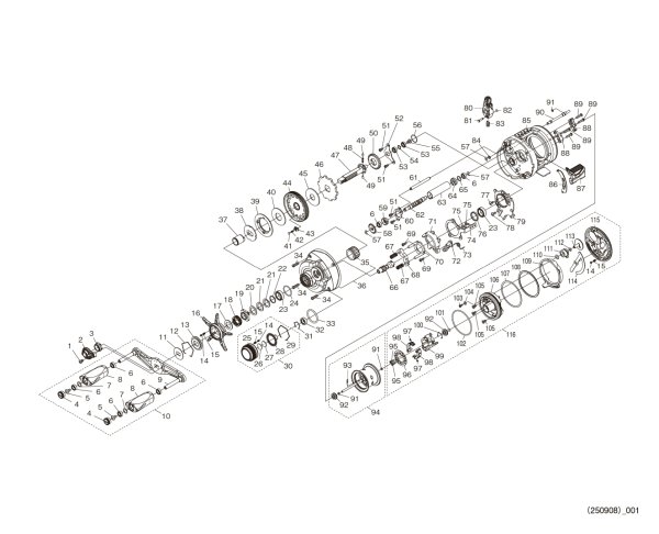 Photo1: [SHIMANO] Genuine Spare Parts for 26 CALCUTTA CONQUEST BFS LIMITED XG LEFT Product code: 049353 **Back-order (Shipping in 3-4 weeks after receiving order) (1)