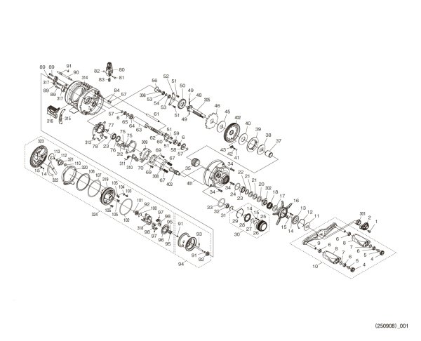 Photo1: [SHIMANO] Genuine Spare Parts for 26 CALCUTTA CONQUEST BFS LIMITED HG RIGHT Product code: 049322 **Back-order (Shipping in 3-4 weeks after receiving order) (1)