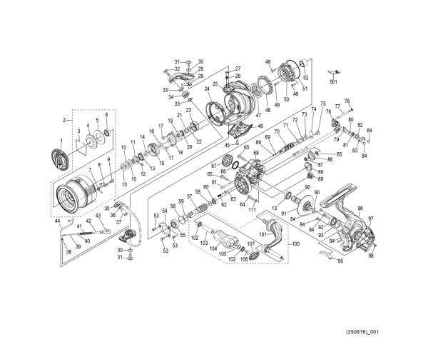 Photo1: [SHIMANO] Genuine Spare Parts for 26 VANQUISH CE C2000SHG Product Code:049278 **Back-order (Shipping in 3-4 weeks after receiving order) (1)